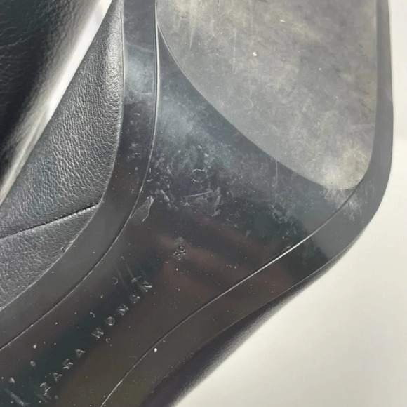 Zara Faux Leather Studded Boots Booties Heels Sz 9 - Picture 9 of 9